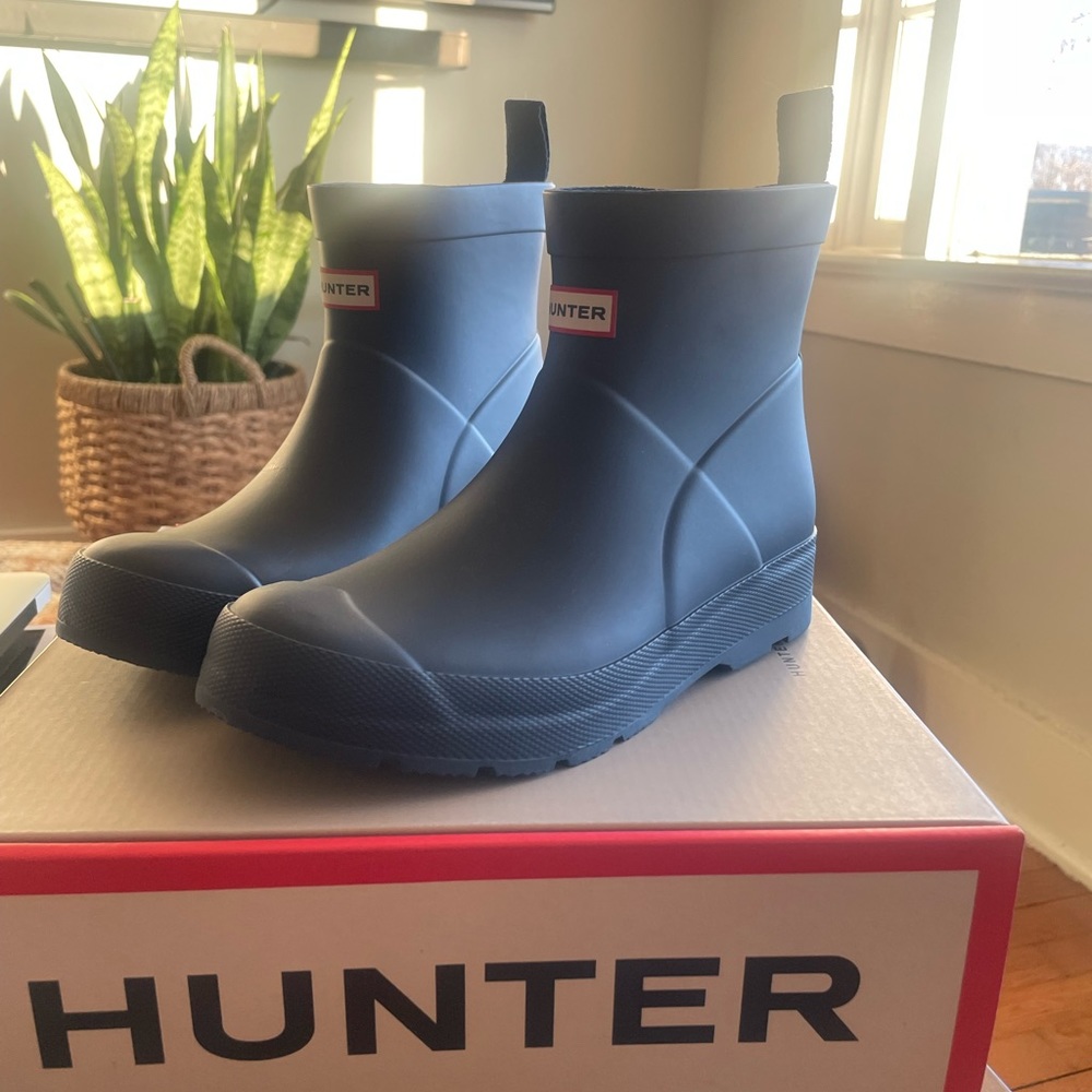 Hunter Boots Kids Short Play Big Kids 4/5 Valtameri Blue NIB
